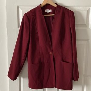 Burgundy seamed Calvin Klein blazer